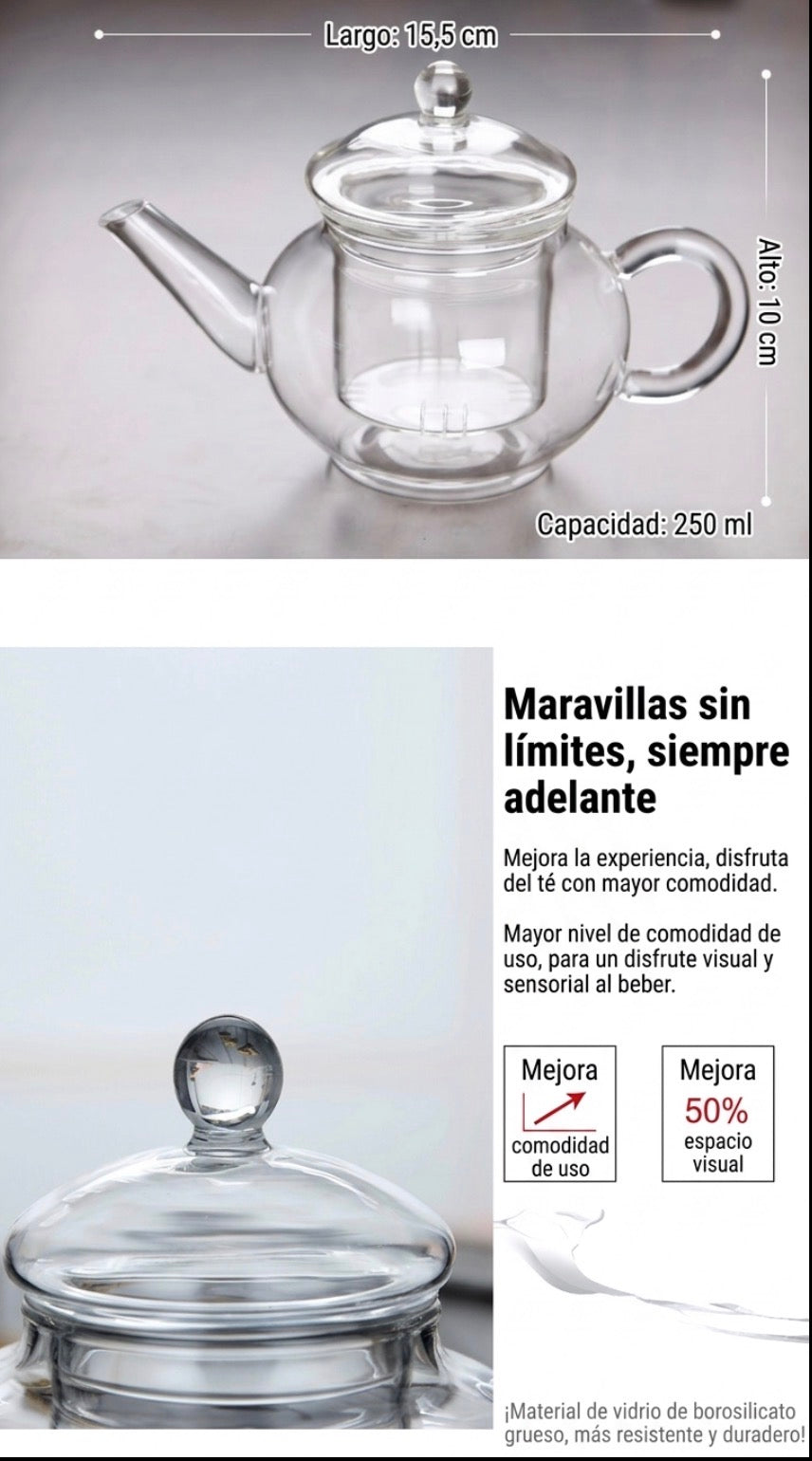 Mini Tetera de Vidrio con Infusor