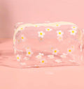 🌼 Cosmetiquera Transparente de Margaritas - Estuche Impermeable Multiusos