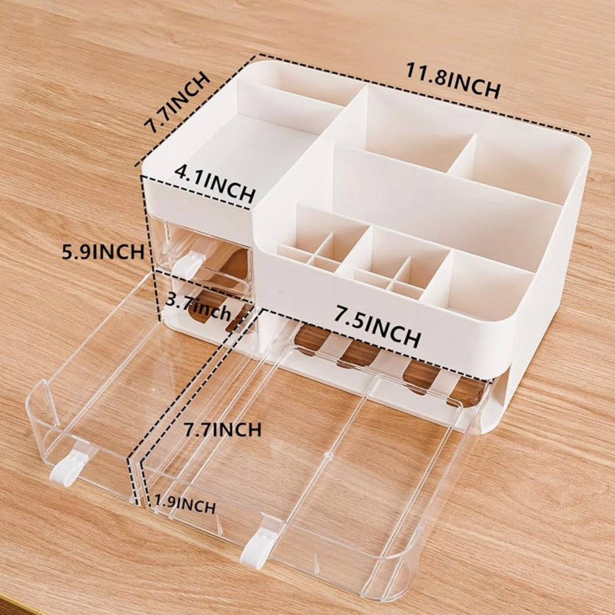 💄 Organizador de Maquillaje y Escritorio Premium con 3 Cajones Transparentes