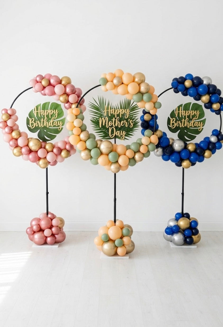 Base circular de plástico para globos y decoraciones
