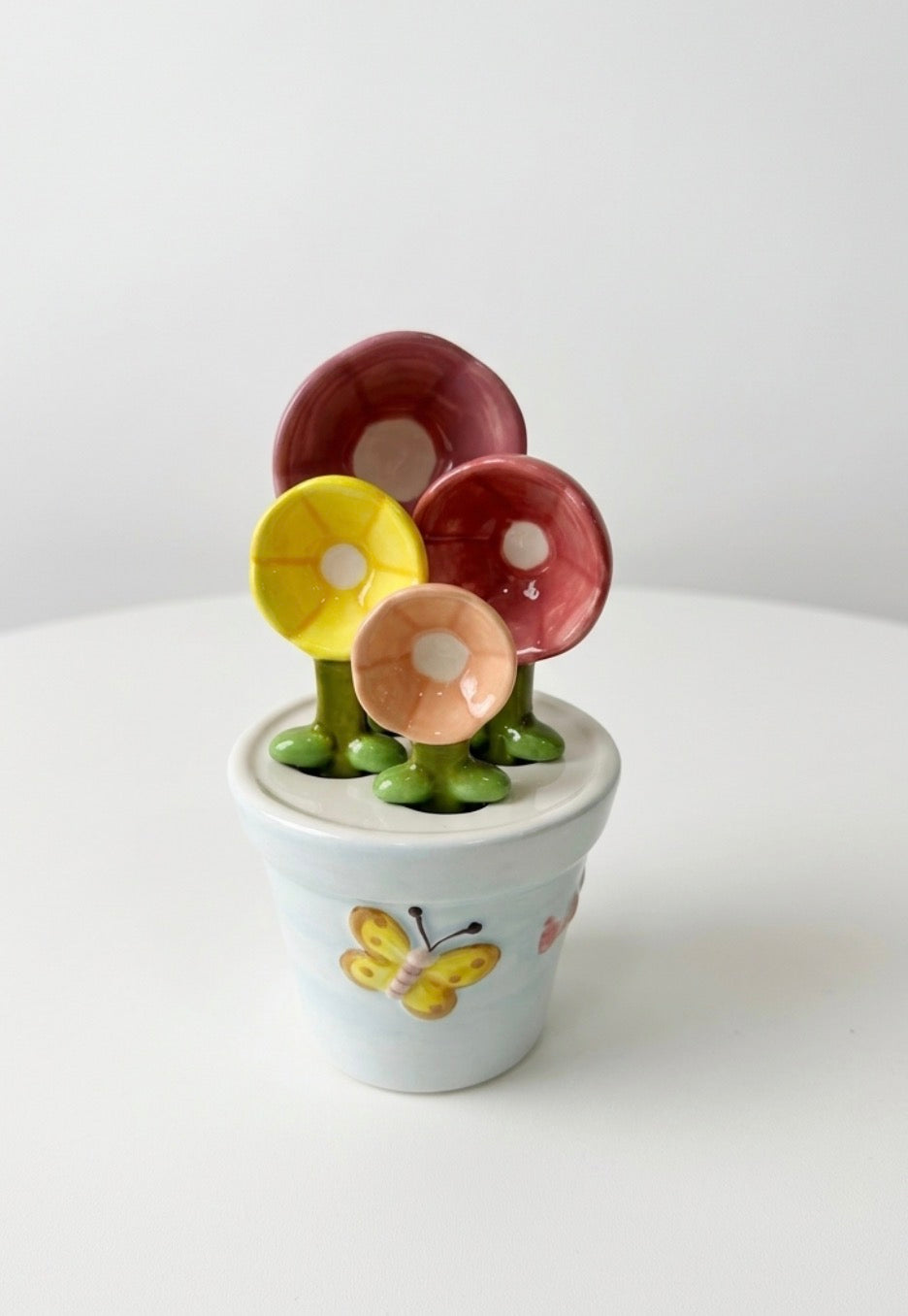 Cucharas Medidoras de Cerámica con Forma de Flor