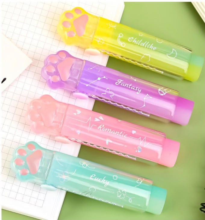 🐾 Borrador Retráctil Kawaii Patita de Gato - Colección Peace & Joy
